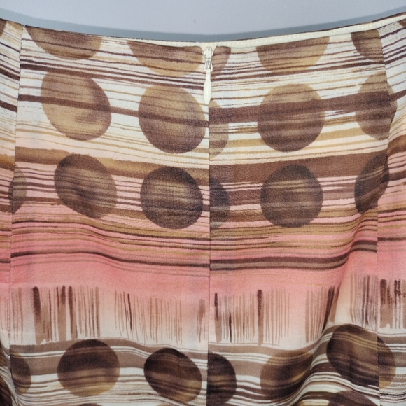 Talbot's 100% Cotton Fully Lined Olive/Brown/Cream Midi Skirt Sz. 4 - Picture 3 of 8